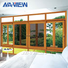 Holz-Beschaffenheits-Aluminiumrahmen-horizontales gleitendes Glasfenster Guangdongs NAVIEW fournisseur