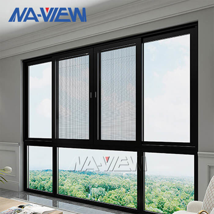 Schwarz-Aluminiumvertikale Guangdongs NAVIEW, die Doppeltes Hung Window schiebt fournisseur