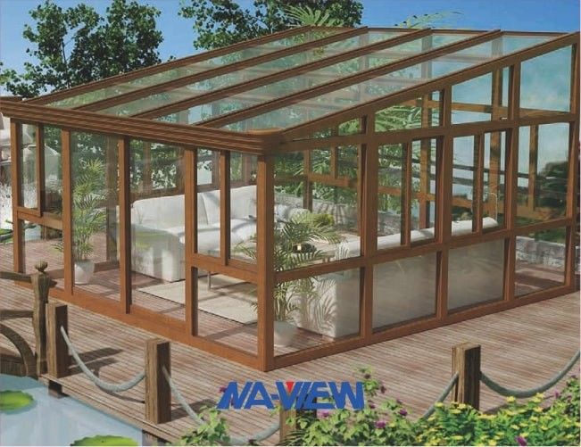 Aluminiumlegierungs-Giebel-Dach Sunroom-Solarium und Konservatorium Glassunroom-Erweiterungen 0